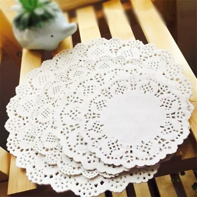 100 X Creative Vintage Napkin Lace Paper Doilies Cake Holder Crafts Doyleys UK • £3.45