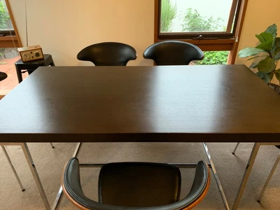 $249.90 • Buy Designer Walnut And Chrome Dining Table By Camerich Used 180cm Long X 95cm Wide
