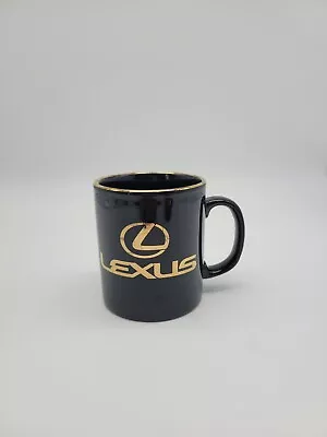 LEXUS COFFEE CUP ADVERTISEMENT MUG BLACK W/ GOLD TRIM LOGO & LETTERING 12 Oz • $9