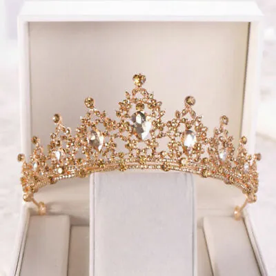 Champagne Gold Tiara Crown For Women Wedding Queen Prom Princess 25 Colours • £9.59