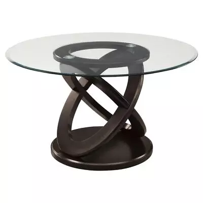 Dining Table - 48 Dia / Espresso With Tempered Glass • $725.79