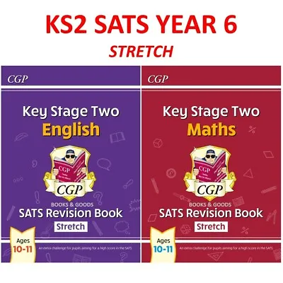 KS2 SATS Year 6 Maths English Revision Books Stretch With Answer Ages 10-11 Cgp • £15.99