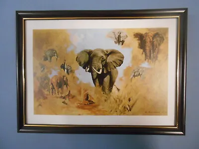 David Shepherd Print 'Jumbo Sketches' Elephants FRAMED • £23