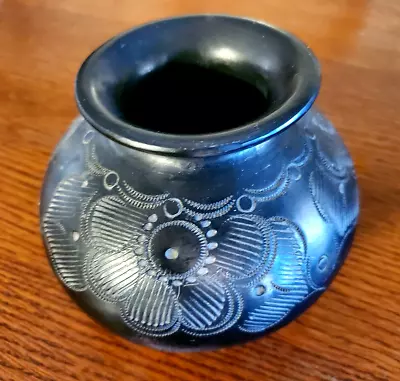 Vintage Black Pottery Vase • $95