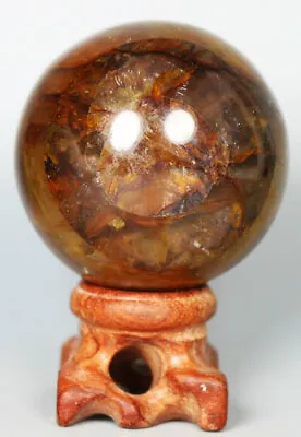 162g NATURALYellow PHANTOM MULTI INCLUSIONS Rainbow CRYSTAL Sphere Ball / Stand • $14.22