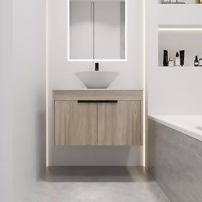 30''Wall Mounted Modern Design Float Bathroom Vanity With Ceramic Basin Set • $420.31