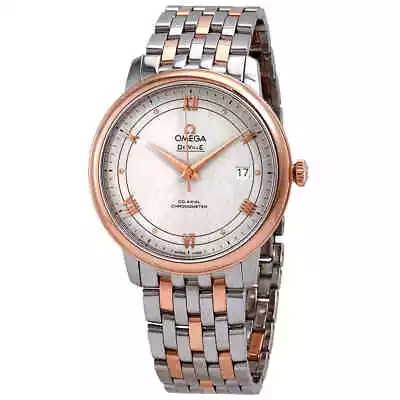 Omega De Ville Automatic Ivory Silvery Dial Steel And 18kt Rose Gold Watch • $4724.50