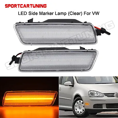 For 2006-2009 VW MK5 Golf GTI 40SMD LED Amber Front Side Marker Light Clear Lens • $34.99