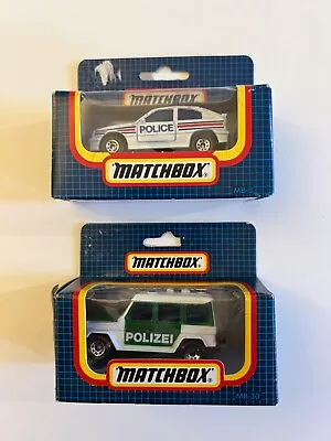 Matchbox Lot Of 2 Cars Polizei Police MB30 MB8 With Boxes • $14.99