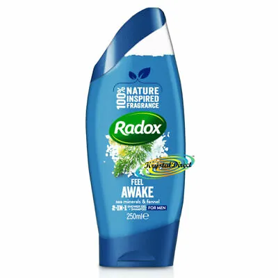 RADOX Feel Awake 2 In 1 Shower Gel And Shampoo For Men - 250ml (6 Pack) • £55