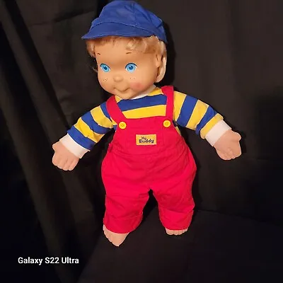 Vintage 1986 Hasbro My Buddy Blonde Haired Blue Eyed Boy 23  Blue Hat • $30