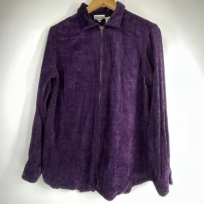 Chicos Top Womens Full Zip Up Purple Blouse Shirt Shacket Jacket • £19.29