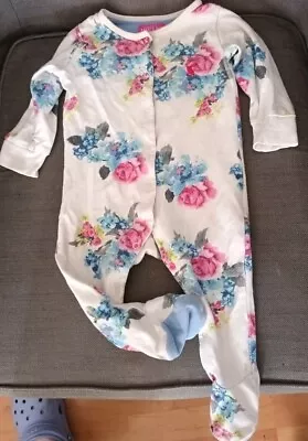 Joules 6 - 9 Mths Sleepsuit Sleep Suit Baby Girl Babygro 6 - 9 Mths Flower Print • £1