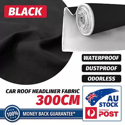 Black Headlining Fabric Foam Backed Replace Automotive Roof Lining • $57.69