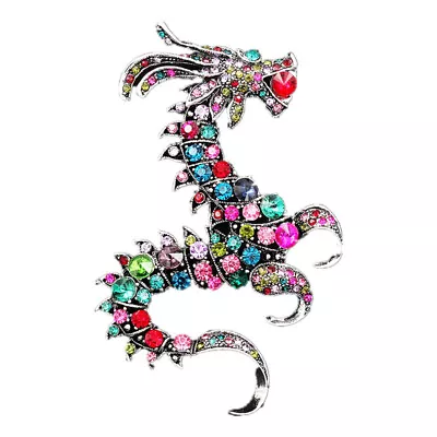 Enamel Rhinestone Dragon Brooches For Women Vintage Colorful Zodiac Animal PYE • $6.60