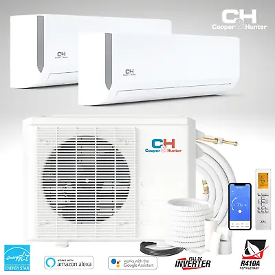 28000 BTU Dual 2 Zone Mini Split Heat Pump Air Conditioner 23.8 SEER 12000 12000 • $2504