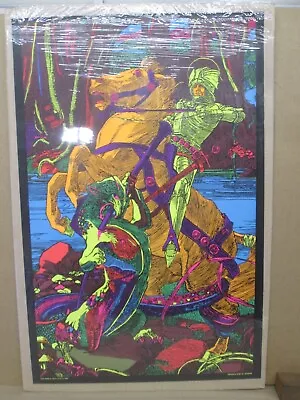 Vintage Black Light Poster Vintage 1970's Dragon And St. George 20100 • $162.35