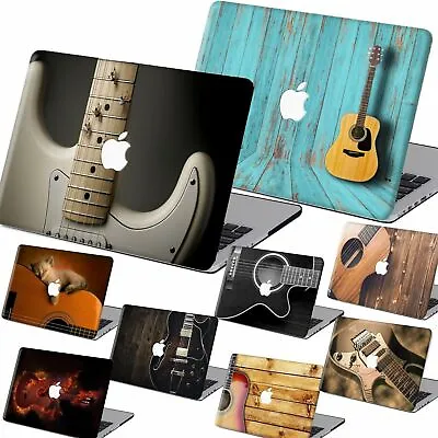 Wood Guitar Rubberized Hard Case +Key Cover For New Macbook Air Pro 13  14  16  • $14.31