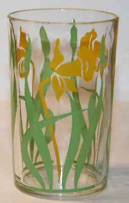 VTG Swanky Swig Daffodil Small Glass Juice Floral Yellow • $9
