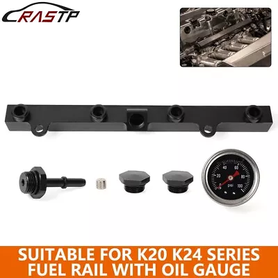 For Honda K Series K20/K24 Rsx Civic Engine High Flow Fuel Rail W/ 1/8NPT Gauge • $40.88