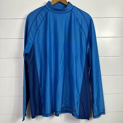 Men's UV Skinz UPF 50+ Long Sleeve Blue Sunwear RashGuard Swim Shirt Sz XL • $14.99