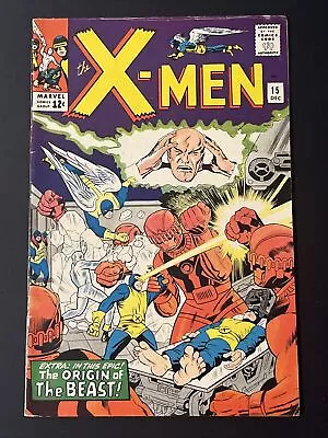 X-Men 15 VGFN 1965 2nd App Sentinels Origin Beast! Stan Lee Jack Kirby • $139.99