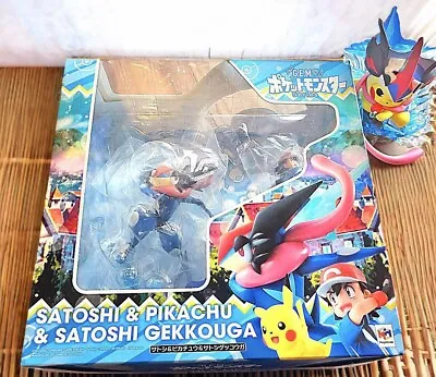 G.E.M. Pokemon Series Satoshi & Pikachu & Gekkouga Greninja Figure MegaHouse JP • $334.40