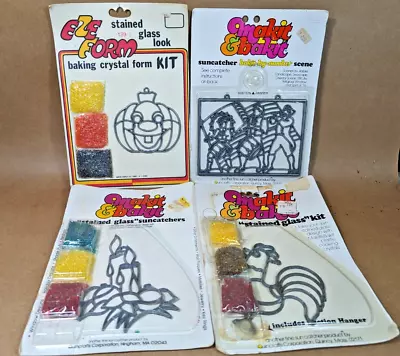 Vintage Make It And Bake It  MAKIT & BAKIT  Stained Glass Lot Of 4 • $34.99