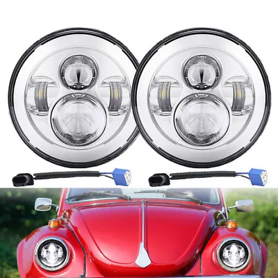 7  Inch Round LED Projector Hi/Lo Beam Headlights For 1950-1979 Beetle Pair • $45.99