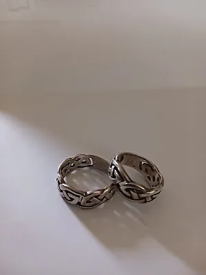 Wedding Celtic Wedding Bands Sterling Silver Man And Woman • $45
