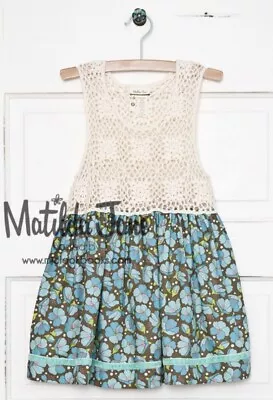 Matilda Jane Girls Size 4 Blue Orchid Sara Top Crochet Floral NWT • $19.99