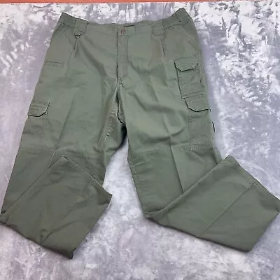 5.11 Tactical Series Men's Green Taclite Pro Ripstop Cargo Pants Size 42X32 • $22.99