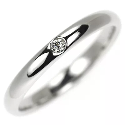 Harry Winston Pt950 Diamond Ring Round Marriage - Auth Free Shipping From Japan- • $916.80