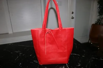 Red Leather Tote Bag. Vera Pelle Purse. Made In Italy. Never Used. 10/10 • $50