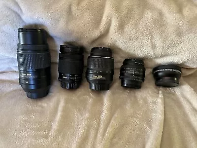 4 Nikon Lenses F-mount. One Vivitar Wide Angle Converter • $150
