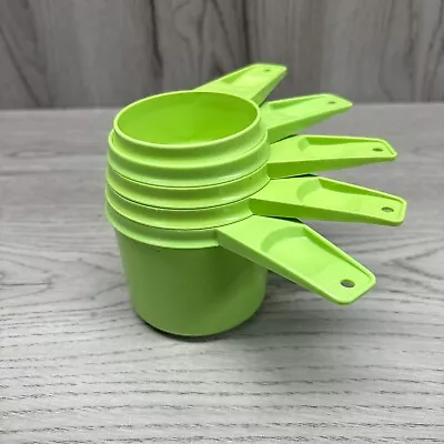 Tupperware Measuring Cups VINTAGE LOT OF 5 APPLE GREEN Made In USA • $14.95