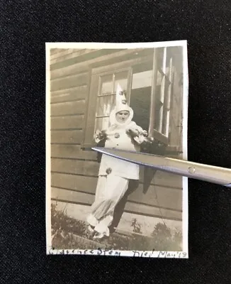 Antique 1917 Young Man In Clown Costume Died A Year Later VTG Halloween Photo • $15