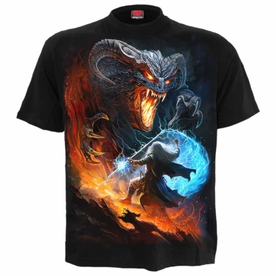 SPIRAL DIRECT INFERNAL DUEL T-ShirtReaper/Biker/Skull/Wise/Gothic/Fire/Top/Tee • £16.99
