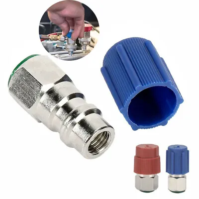 Car A/C R-12 To R-134a Retrofit Conversion Adapter Kit With 7/16 3/8 Valves NEW • $8.99