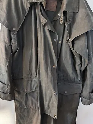 Vintage Australian Outback Low Rider Collection Oil Skin Duster Coat Men's XL • $64