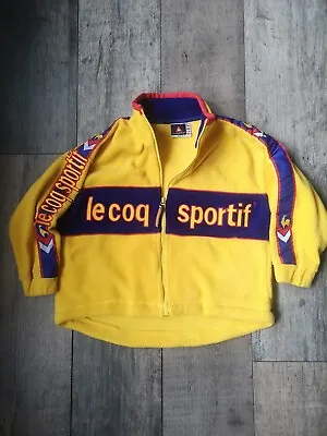 Le Coq Sportif Kids Yellow Zip Up Fleece Size 6/7 • £12