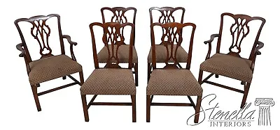 L61695EC: Set Of 6 KITTINGER D603 Chippendale Mahogany Dining Room Chairs • $1895