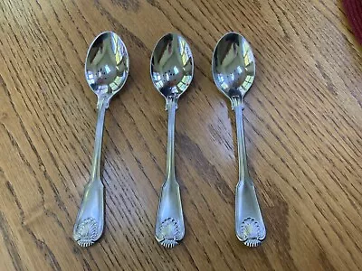 3 - Towle LONDON SHELL Satin Handle 18/8 Stainless GERMANY Soup/place Spoons • $29