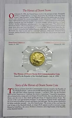 Marshall Islands 10 Dollars Heroes Of Desert Storm Commemorative Coin #52727 • $12.99