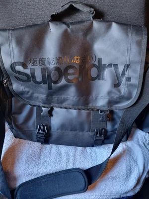 £20 • Buy SUPERDRY Satchel Bag Long Shoulder Body Strap Books Laptop Study Office Black