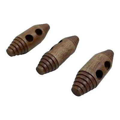 Vintage Lot Of 3 Brown Wood Toggle Buttons 1.75  • $10.95