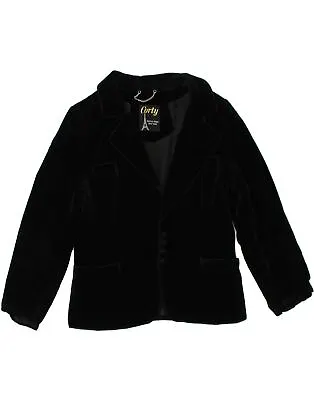 VINTAGE Womens Velvet Blazer Jacket IT 44 Medium Black Cotton AO21 • £22.77