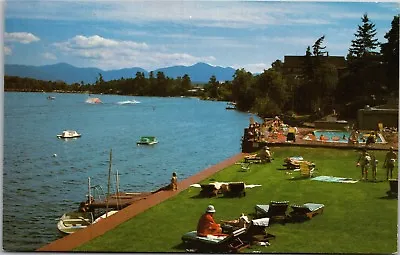 Water Ski Races On Mirror Lake Pedal Boats Lake Placid NY Vintage Postcard I02 • $6.99