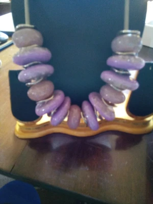 £2.99 • Buy Gorgeous Amethyst Colour Statement Costume Jewellery Necklace Preowned