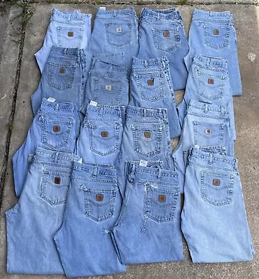 (16) Distressed/Repaired Carhartt Pants Jeans Wholesale Work Wear Bulk Flaws Lot • $4.25